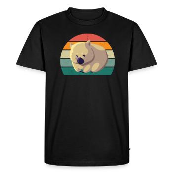 wombat marsupial pouch australia oceania dear - Men's Premium Organic T-Shirt - black - Front - Nico (187cm)