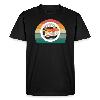 Maki sushi nourriture poisson cru japon sushi japonais - T-shirt Premium bio Homme - noir - Devant - Nico (187cm)