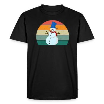neige froide glace bonhomme de neige boule de neige hiver - T-shirt Premium bio Homme - noir - Devant - Nico (187cm)