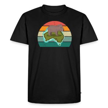 wombat marsupial pouch australia oceania dear - Men's Premium Organic T-Shirt - black - Front - Nico (187cm)