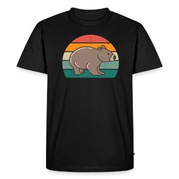 wombat marsupial pouch australia oceania dear - Men's Premium Organic T-Shirt - black - Front - Nico (187cm)