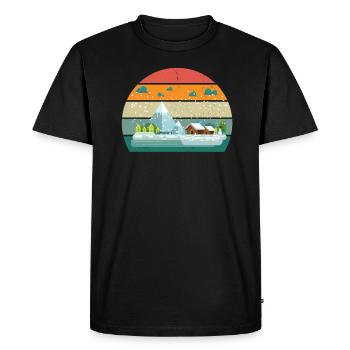 neige froide glace bonhomme de neige boule de neige hiver - T-shirt Premium bio Homme - noir - Devant - Nico (187cm)