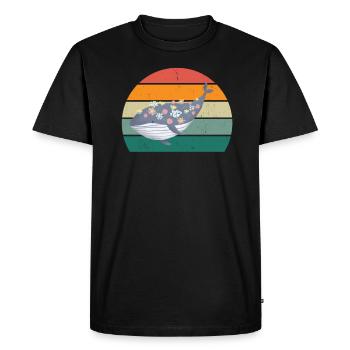 Baleines Cétacés Mammifères Mammifères marins Baleines - T-shirt Premium bio Homme - noir - Devant - Nico (187cm)