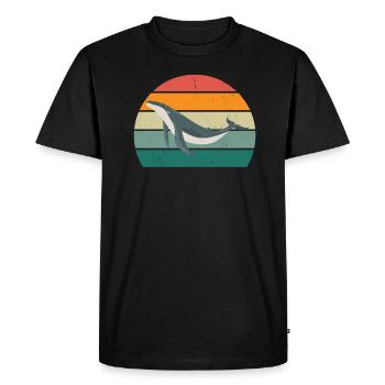 Baleines Cétacés Mammifères Mammifères marins Baleines - T-shirt Premium bio Homme - noir - Devant - Nico (187cm)
