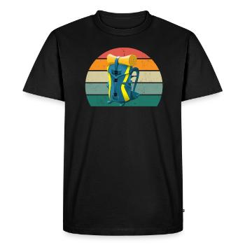Hikers Hikers Mountains Mountain Valley Valleys Hiking - Men's Premium Organic T-Shirt - black - Front - Nico (187cm)