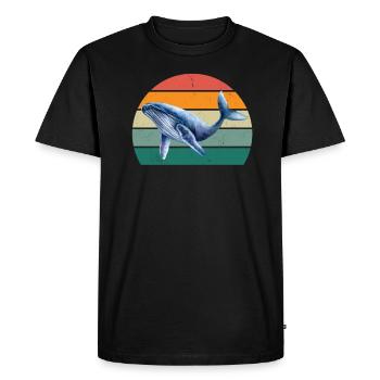 Baleines Cétacés Mammifères Mammifères marins Baleines - T-shirt Premium bio Homme - noir - Devant - Nico (187cm)