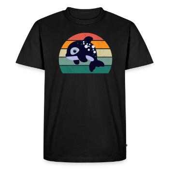 Baleines Cétacés Mammifères Mammifères marins Baleines - T-shirt Premium bio Homme - noir - Devant - Nico (187cm)
