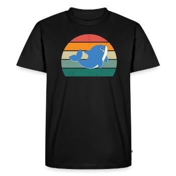Baleines Cétacés Mammifères Mammifères marins Baleines - T-shirt Premium bio Homme - noir - Devant - Nico (187cm)