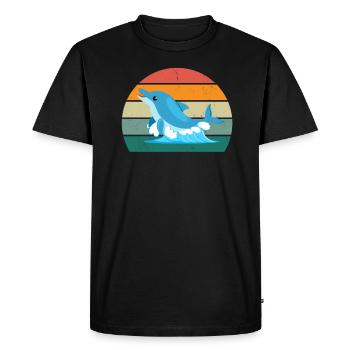Baleines Cétacés Mammifères Mammifères marins Baleines - T-shirt Premium bio Homme - noir - Devant - Nico (187cm)