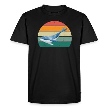 Baleines Cétacés Mammifères Mammifères marins Baleines - T-shirt Premium bio Homme - noir - Devant - Nico (187cm)
