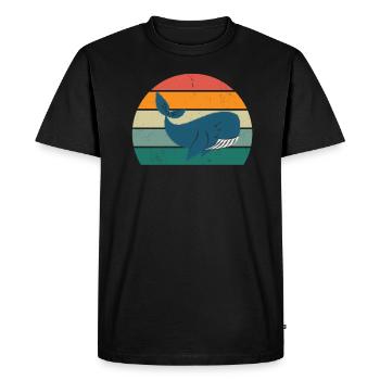 Baleines Cétacés Mammifères Mammifères marins Baleines - T-shirt Premium bio Homme - noir - Devant - Nico (187cm)