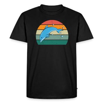 Baleines Cétacés Mammifères Mammifères marins Baleines - T-shirt Premium bio Homme - noir - Devant - Nico (187cm)