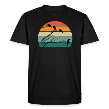 oiseaux vol planeur air plumes plumes vol oiseau - T-shirt Premium bio Homme - noir - Devant - Nico (187cm)