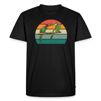 oiseaux vol planeur air plumes plumes vol oiseau - T-shirt Premium bio Homme - noir - Devant - Nico (187cm)