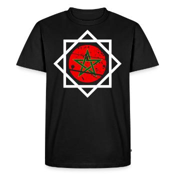 Zellige Marocain - T-shirt Premium bio Homme - noir - Devant - Nico (187cm)