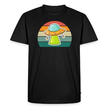 aliens alien space space flying UFOs UFO - Men's Premium Organic T-Shirt - black - Front - Nico (187cm)
