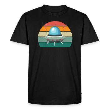 aliens alien space space flying UFOs UFO - Men's Premium Organic T-Shirt - black - Front - Nico (187cm)