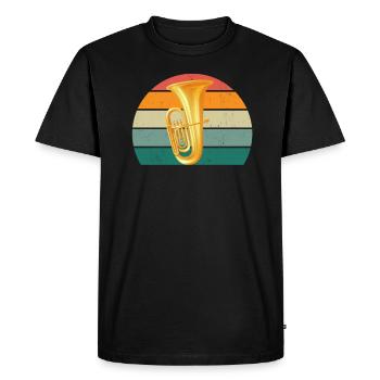 Joueur de tuba Joueur de tuba Cuivre Tuba - T-shirt Premium bio Homme - noir - Devant - Nico (187cm)