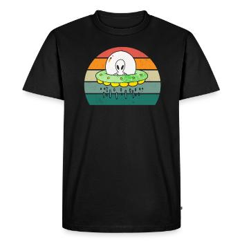 aliens alien space space flying UFOs UFO - Men's Premium Organic T-Shirt - black - Front - Nico (187cm)