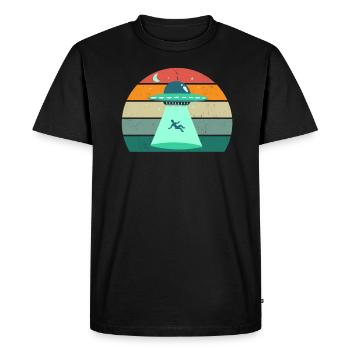 aliens alien space space flying UFOs UFO - Men's Premium Organic T-Shirt - black - Front - Nico (187cm)