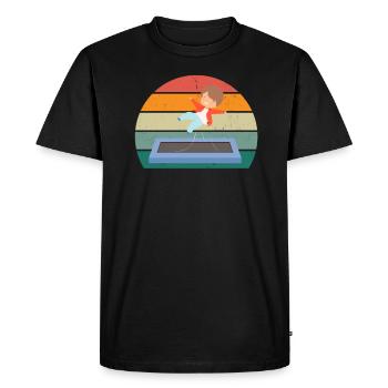 Sauteur de trampoline Pull trampoline Trampoline - T-shirt Premium bio Homme - noir - Devant - Nico (187cm)