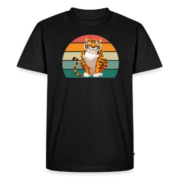 Cage à tigre de l’Amour grand chat chat tigre d’Asie - T-shirt Premium bio Homme - noir - Devant - Nico (187cm)