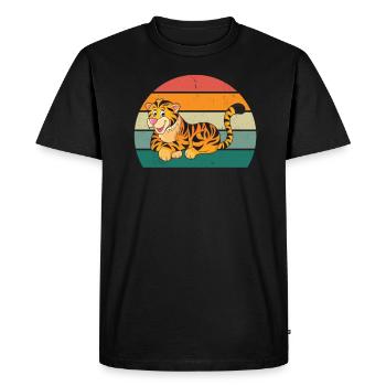 Tigre de l’Amour cage de tigre grand chat chat tigre d’Asie - T-shirt Premium bio Homme - noir - Devant - Nico (187cm)