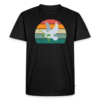 Pigeon plume pigeon vol pigeon pigeon troupeau pigeons - T-shirt Premium bio Homme - noir - Devant - Nico (187cm)