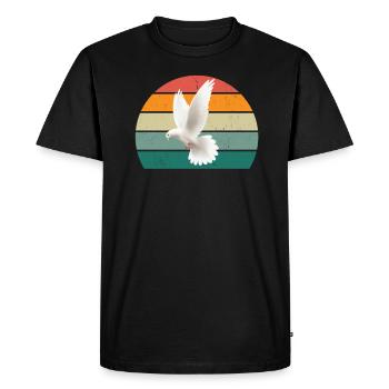 Pigeon plume pigeon vol pigeon pigeon troupeau pigeons - T-shirt Premium bio Homme - noir - Devant - Nico (187cm)