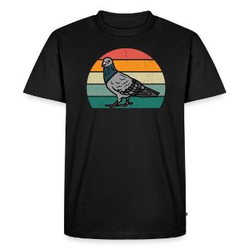 Pigeon feather pigeon flight pigeon flock pigeons - Men's Premium Organic T-Shirt - black - Front - Nico (187cm)