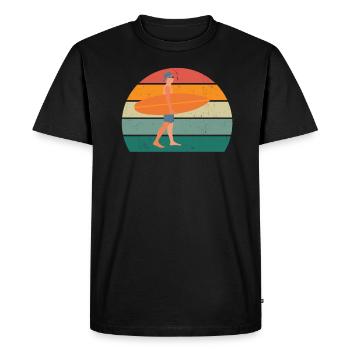 surfing surfer wave wave surfing waves surfing - Men's Premium Organic T-Shirt - black - Front - Nico (187cm)