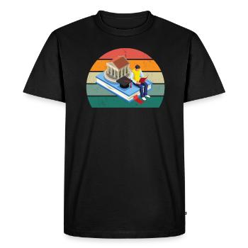 Studying Student Studies Degree Bachelor University - Men's Premium Organic T-Shirt - black - Front - Nico (187cm)