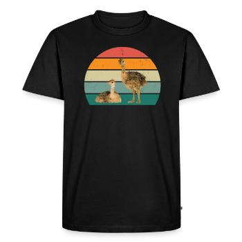 Ostriches Ratites Birds Ostrich Africa - Men's Premium Organic T-Shirt - black - Front - Nico (187cm)
