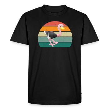 Ostriches Ratites Birds Ostrich Africa - Men's Premium Organic T-Shirt - black - Front - Nico (187cm)
