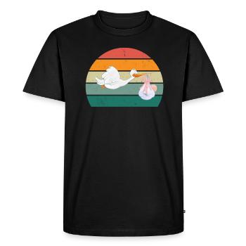 Störche Störchin Baby Kinder Kind Schnabel Storch - Männer Premium Bio T-Shirt - Schwarz - Vorne - Nico (187cm)