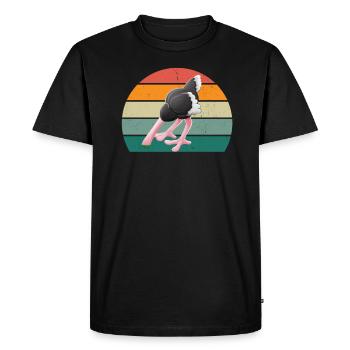 Ostriches Ratites Birds Ostrich Africa - Men's Premium Organic T-Shirt - black - Front - Nico (187cm)