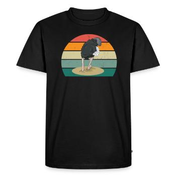 Ostriches Ratites Birds Ostrich Africa - Men's Premium Organic T-Shirt - black - Front - Nico (187cm)