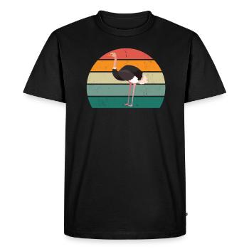 Ostriches Ratites Birds Ostrich Africa - Men's Premium Organic T-Shirt - black - Front - Nico (187cm)