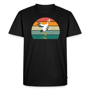 Cigognes Cigogne Bébé Enfants Enfant Bec Cigogne - T-shirt Premium bio Homme - noir - Devant - Nico (187cm)