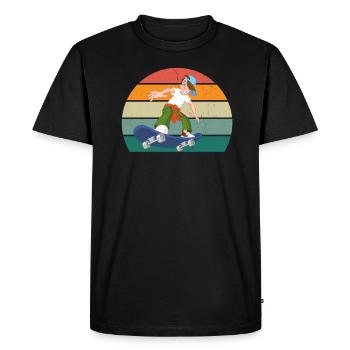 Skatboarden Skatboarder Skatboarderin Skatboard - T-shirt Premium bio Homme - noir - Devant - Nico (187cm)