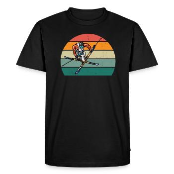 Ski Skieur Skieur Hiver Neige Montagnes - T-shirt Premium bio Homme - noir - Devant - Nico (187cm)