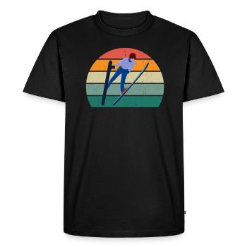 Tremplin de saut à ski Saut à ski Saut à ski - T-shirt Premium bio Homme - noir - Devant - Nico (187cm)