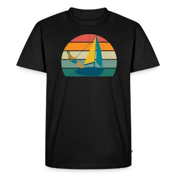 Voile Marin Marin Voilier Voilier Bateau à voile - T-shirt Premium bio Homme - noir - Devant - Nico (187cm)
