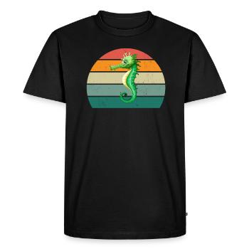 Hippocampes Eau Mer Océan Nageurs Chevaux - T-shirt Premium bio Homme - noir - Devant - Nico (187cm)