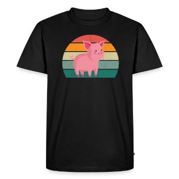 porcs porcs verrat porcherie porc - T-shirt Premium bio Homme - noir - Devant - Nico (187cm)