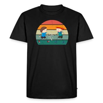 Épée de combat Épée Lame Lance Sabre Dagger - T-shirt Premium bio Homme - noir - Devant - Nico (187cm)