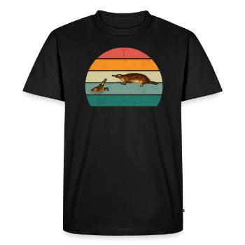 Ornithorynque Beak Castor Œufs de canard Mammifère - T-shirt Premium bio Homme - noir - Devant - Nico (187cm)