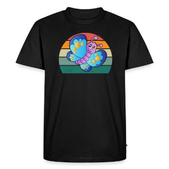 Butterfly Caterpillar Caterpillars Cocoon Fly Flowering - Men's Premium Organic T-Shirt - black - Front - Nico (187cm)