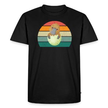 Ornithorynque Beak Castor Œufs de canard Mammifère - T-shirt Premium bio Homme - noir - Devant - Nico (187cm)