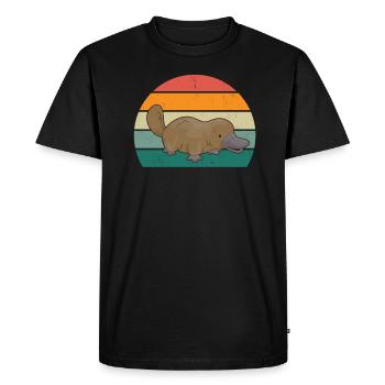 Ornithorynque Beak Castor Œufs de canard Mammifère - T-shirt Premium bio Homme - noir - Devant - Nico (187cm)